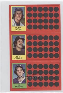 1981 Topps Baseball Scratch-Off - [Base] #10-28-54 - Robin Yount, Rick Cerone, Ed Farmer