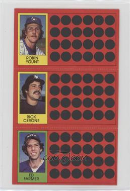 1981 Topps Baseball Scratch-Off - [Base] #10-28-54 - Robin Yount, Rick Cerone, Ed Farmer