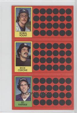 1981 Topps Baseball Scratch-Off - [Base] #10-28-54 - Robin Yount, Rick Cerone, Ed Farmer