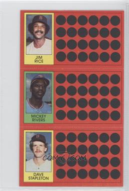 1981 Topps Baseball Scratch-Off - [Base] #13-31-48 - Jim Rice, Mickey Rivers, Dave Stapleton