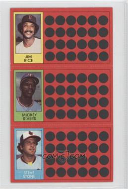 1981 Topps Baseball Scratch-Off - [Base] #13-31-49 - Jim Rice, Mickey Rivers, Steve Stone