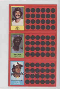 1981 Topps Baseball Scratch-Off - [Base] #13-31-49 - Jim Rice, Mickey Rivers, Steve Stone