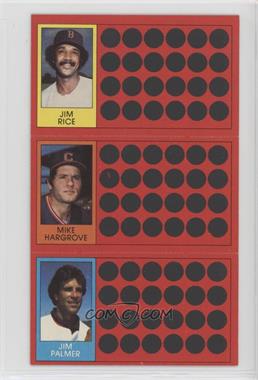 1981 Topps Baseball Scratch-Off - [Base] #13-32-50 - Jim Rice, Mike Hargrove, Jim Palmer