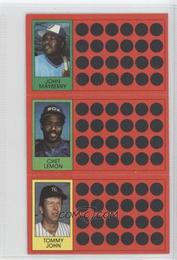 1981 Topps Baseball Scratch-Off - [Base] #15-34-52 - John Mayberry, Chet Lemon, Tommy John