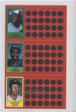 1981 Topps Baseball Scratch-Off - [Base] #15-34-52 - John Mayberry, Chet Lemon, Tommy John