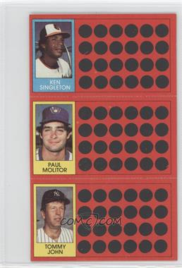 1981 Topps Baseball Scratch-Off - [Base] #17-35-52 - Ken Singleton, Paul Molitor, Tommy John