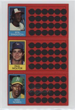 1981 Topps Baseball Scratch-Off - [Base] #17-35-53 - Ken Singleton, Paul Molitor, Mike Norris