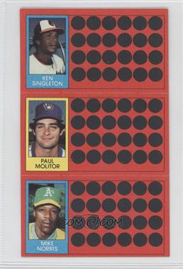 1981 Topps Baseball Scratch-Off - [Base] #17-35-53 - Ken Singleton, Paul Molitor, Mike Norris