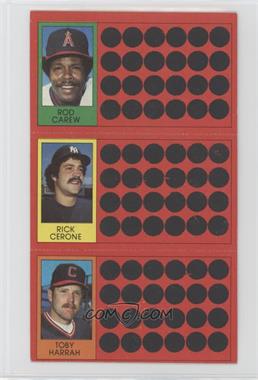 1981 Topps Baseball Scratch-Off - [Base] #18-28-46 - Rod Carew, Rick Cerone, Toby Harrah