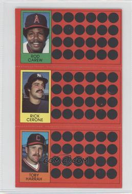 1981 Topps Baseball Scratch-Off - [Base] #18-28-46 - Rod Carew, Rick Cerone, Toby Harrah