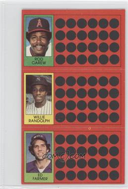 1981 Topps Baseball Scratch-Off - [Base] #18-36-54 - Rod Carew, Willie Randolph, Ed Farmer