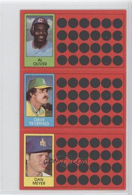 1981 Topps Baseball Scratch-Off - [Base] #4-22-40 - Al Oliver, Dave Revering, Dan Meyer