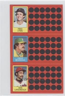 1981 Topps Baseball Scratch-Off - [Base] #5-22-41 - Fred Lynn, Dave Revering, Ken Landreaux