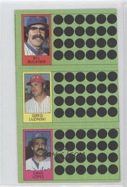 1981 Topps Baseball Scratch-Off - [Base] #55-74-92 - Bill Buckner, Greg Luzinski, Davey Lopes