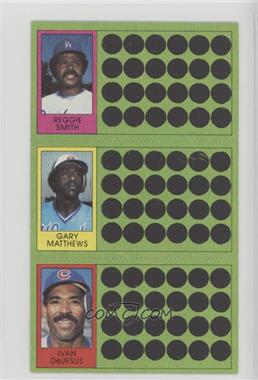 1981 Topps Baseball Scratch-Off - [Base] #57-76-94 - Reggie Smith, Gary Matthews, Ivan De Jesus