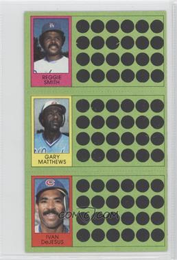 1981 Topps Baseball Scratch-Off - [Base] #57-76-94 - Reggie Smith, Gary Matthews, Ivan De Jesus