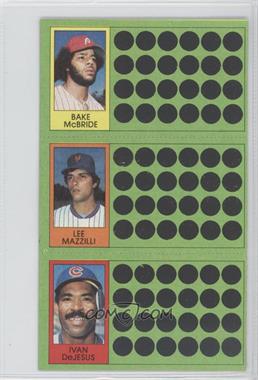 1981 Topps Baseball Scratch-Off - [Base] #58-75-94 - Bake McBride, Lee Mazzilli, Ivan De Jesus