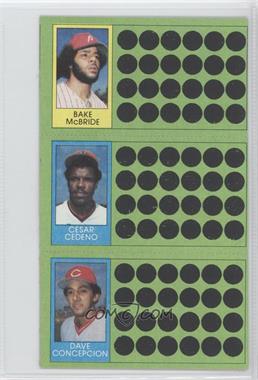 1981 Topps Baseball Scratch-Off - [Base] #58-77-95 - Bake McBride, Cesar Cedeno, Dave Concepcion