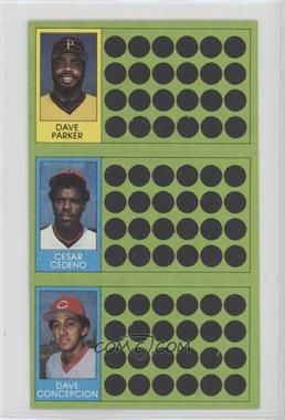 1981 Topps Baseball Scratch-Off - [Base] #59-77-95 - Dave Parker, Cesar Cedeno, Dave Concepcion