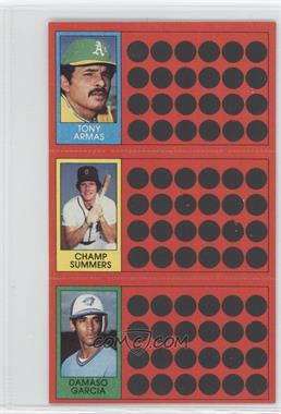 1981 Topps Baseball Scratch-Off - [Base] #6-24-42 - Tony Armas, Champ Summers, Damaso Garcia