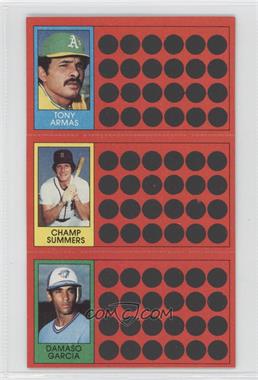 1981 Topps Baseball Scratch-Off - [Base] #6-24-42 - Tony Armas, Champ Summers, Damaso Garcia