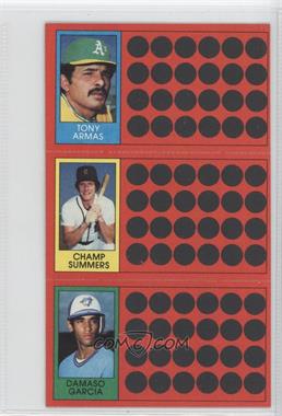 1981 Topps Baseball Scratch-Off - [Base] #6-24-42 - Tony Armas, Champ Summers, Damaso Garcia
