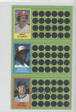 1981 Topps Baseball Scratch-Off - [Base] #60-78-96 - Mike Schmidt, Warren Cromartie, John Stearns [Noted]