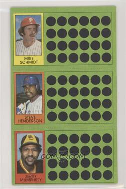 1981 Topps Baseball Scratch-Off - [Base] #60-79-97 - Mike Schmidt, Steve Henderson, Jerry Mumphrey