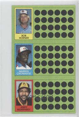 1981 Topps Baseball Scratch-Off - [Base] #61-78-97 - Bob Horner, Warren Cromartie, Jerry Mumphrey