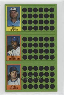 1981 Topps Baseball Scratch-Off - [Base] #61-79-96 - Bob Horner, Steve Henderson, John Stearns