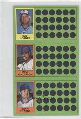 1981 Topps Baseball Scratch-Off - [Base] #61-79-96 - Bob Horner, Steve Henderson, John Stearns [Noted]