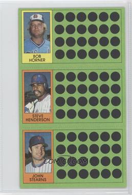 1981 Topps Baseball Scratch-Off - [Base] #61-79-96 - Bob Horner, Steve Henderson, John Stearns [Noted]