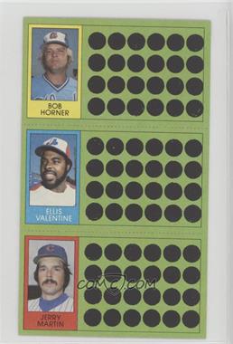 1981 Topps Baseball Scratch-Off - [Base] #61-80-98 - Bob Horner, Ellis Valentine, Jerry Martin