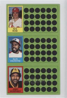 1981 Topps Baseball Scratch-Off - [Base] #62-80-97 - Pete Rose, Ellis Valentine, Jerry Mumphrey [Noted]