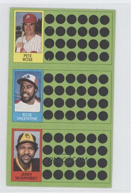 1981 Topps Baseball Scratch-Off - [Base] #62-80-97 - Pete Rose, Ellis Valentine, Jerry Mumphrey