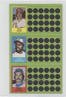 1981 Topps Baseball Scratch-Off - [Base] #62-80-98 - Pete Rose, Ellis Valentine, Jerry Martin