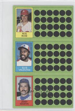 1981 Topps Baseball Scratch-Off - [Base] #62-80-98 - Pete Rose, Ellis Valentine, Jerry Martin