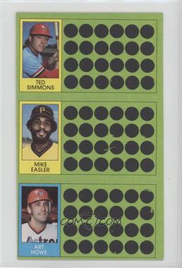 1981 Topps Baseball Scratch-Off - [Base] #63-81-99 - Ted Simmons, Mike Easler, Art Howe