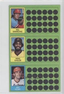 1981 Topps Baseball Scratch-Off - [Base] #63-81-99 - Ted Simmons, Mike Easler, Art Howe [Noted]