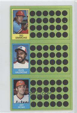 1981 Topps Baseball Scratch-Off - [Base] #63-88-99 - Ted Simmons, Ellis Valentine, Art Howe [Noted]