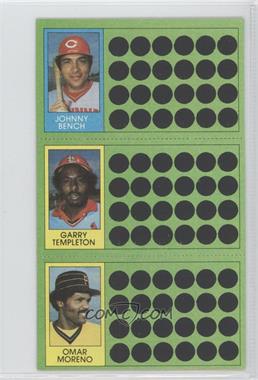 1981 Topps Baseball Scratch-Off - [Base] #64-82-100 - Johnny Bench, Garry Templeton, Omar Moreno [Noted]