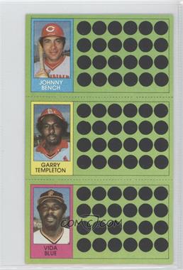 1981 Topps Baseball Scratch-Off - [Base] #64-82-108 - Johnny Bench, Garry Templeton, Vida Blue [Noted]