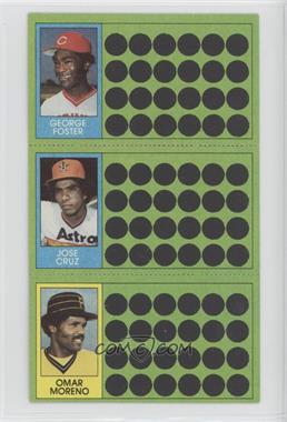 1981 Topps Baseball Scratch-Off - [Base] #65-83-100 - George Foster, Jose Cruz, Omar Moreno