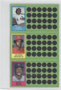 1981 Topps Baseball Scratch-Off - [Base] #66-85-103 - Gary Carter, George Hendrick, Jerry Reuss [Noted]