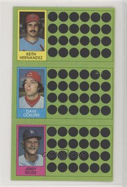 1981 Topps Baseball Scratch-Off - [Base] #67-84-103 - Keith Hernandez, Dave Collins, Jerry Reuss