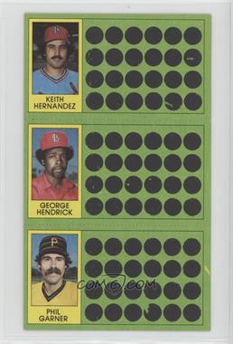 1981 Topps Baseball Scratch-Off - [Base] #67-85-102 - Keith Hernandez, George Hendrick, Phil Garner