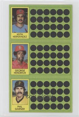 1981 Topps Baseball Scratch-Off - [Base] #67-85-102 - Keith Hernandez, George Hendrick, Phil Garner