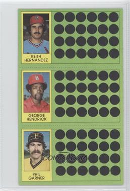 1981 Topps Baseball Scratch-Off - [Base] #67-85-102 - Keith Hernandez, George Hendrick, Phil Garner [Noted]