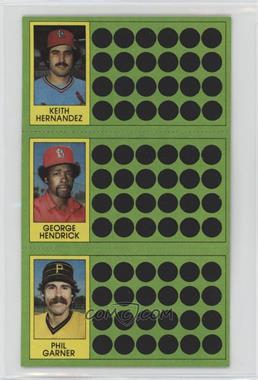 1981 Topps Baseball Scratch-Off - [Base] #67-85-102 - Keith Hernandez, George Hendrick, Phil Garner