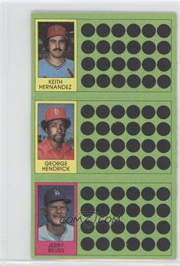 1981 Topps Baseball Scratch-Off - [Base] #67-85-103 - Keith Hernandez, George Hendrick, Jerry Reuss [Noted]